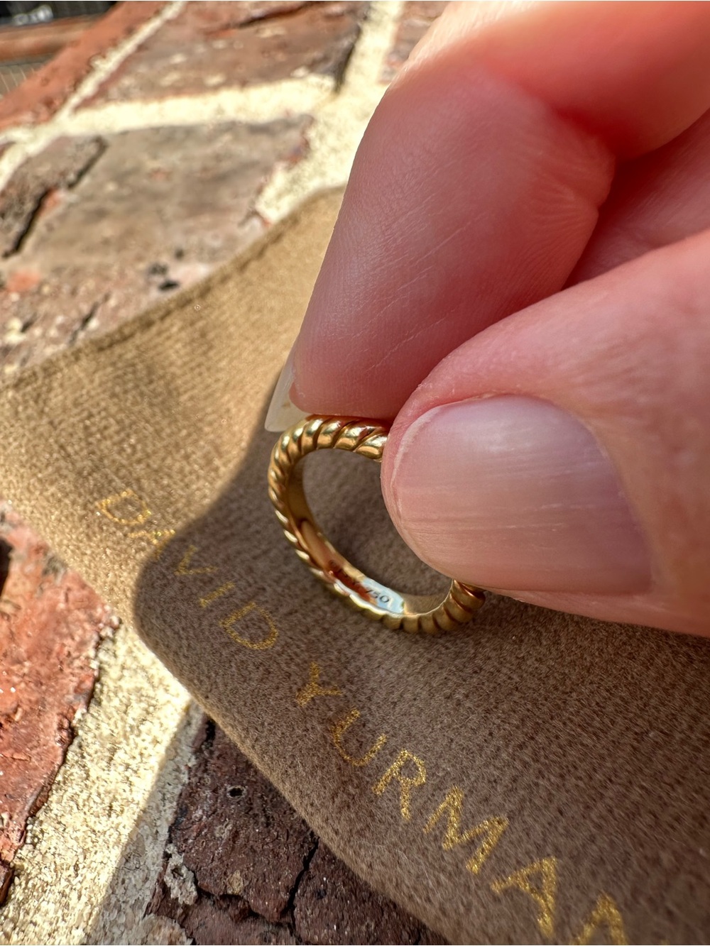 David Yurman 18k Gold Twisted Cable Ring
